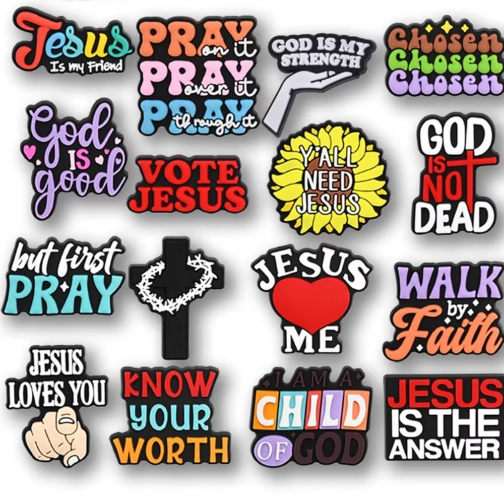 Shoe Charms Inspirational Christian Croc Charms 16 pc. Set, NEW - Picture 8 of 9